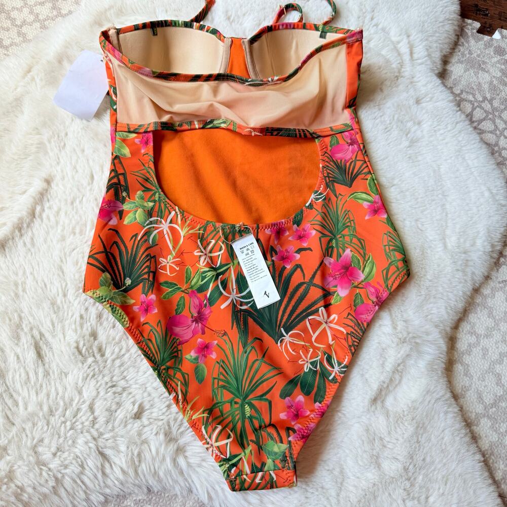Tropical Floral One Piece Swimsuit - Picture 2 of 8